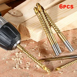 Jeu de forets en acier pour haute vitesse, accessoires pour outils de menuiserie, pour le poinçonnage et l'entaillage du bois et des métaux, ensemble pour appareil à main multifonction, 6 pièces/sac 