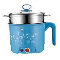 Electric Pots Household Portable Multipurpose Mini Ramen Cooker Noodles Cooker Mini Pot for Shabu Shabu Dumpling Fry Ramen Eggs 2
