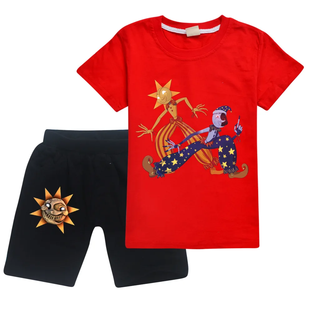Fnaf  SunDrop Tshirt +  2pcs ο  ׷ Ű Ŭ ũ  ҳ Moondrop ư ϶ Ƽ