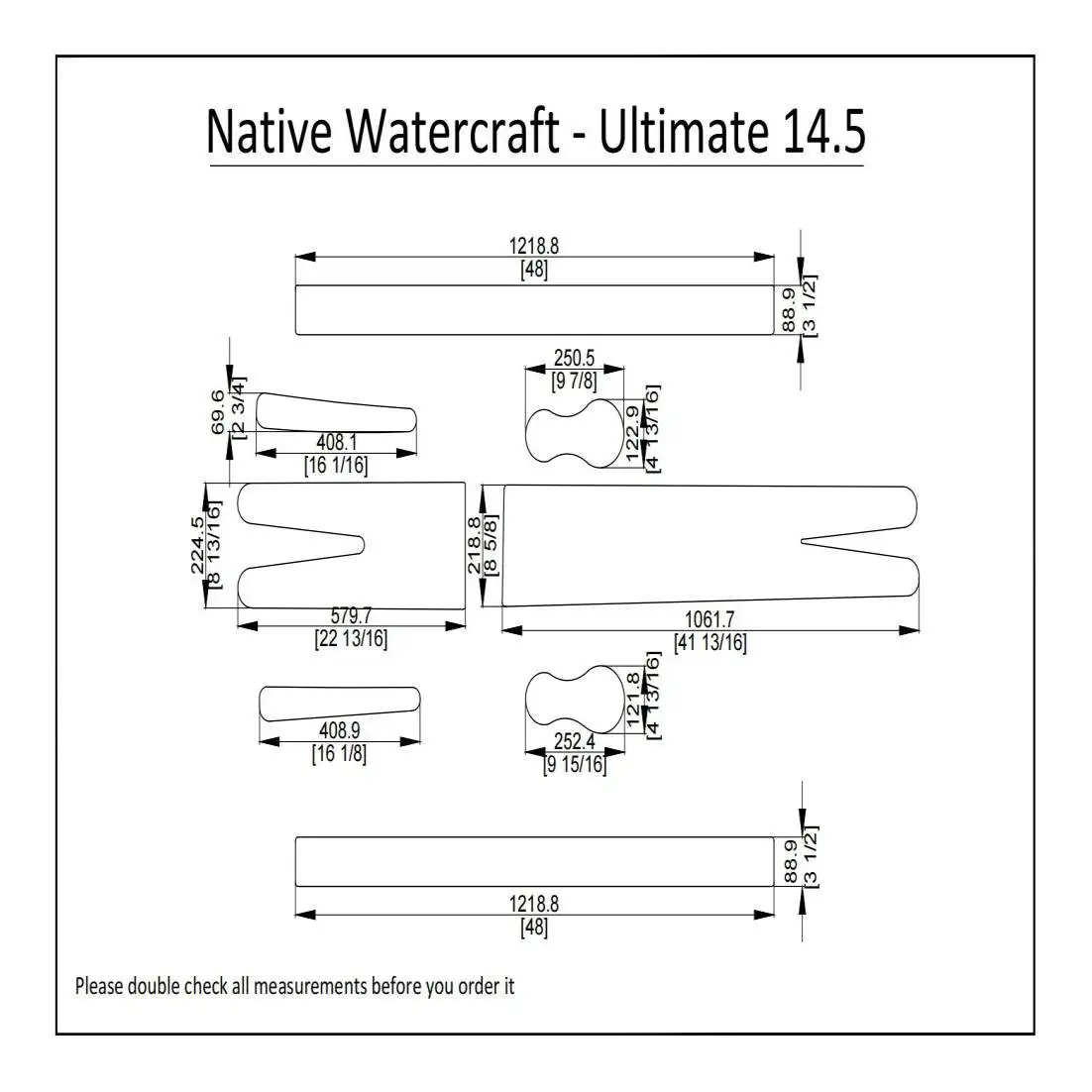 

Native Watercraft Ultimate 14.5 Kayak Boat EVA Foam Deck Floor Pad Flooring