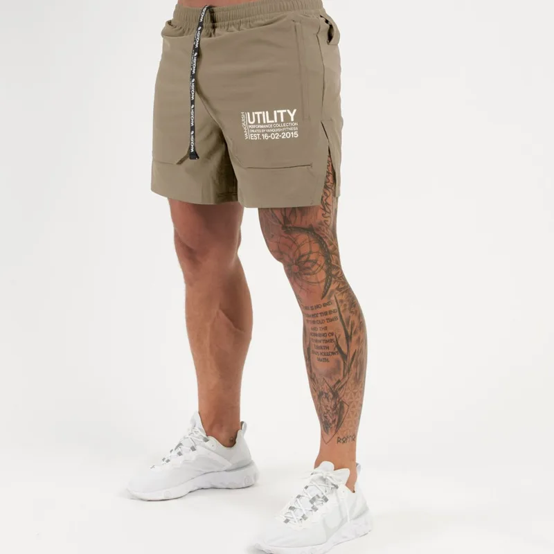Fashion Simple Pattern Shorts Men's Summer Loose Drawstring Solid Color Pants Breathable Casual Gym Outdoor Beach Short Pants