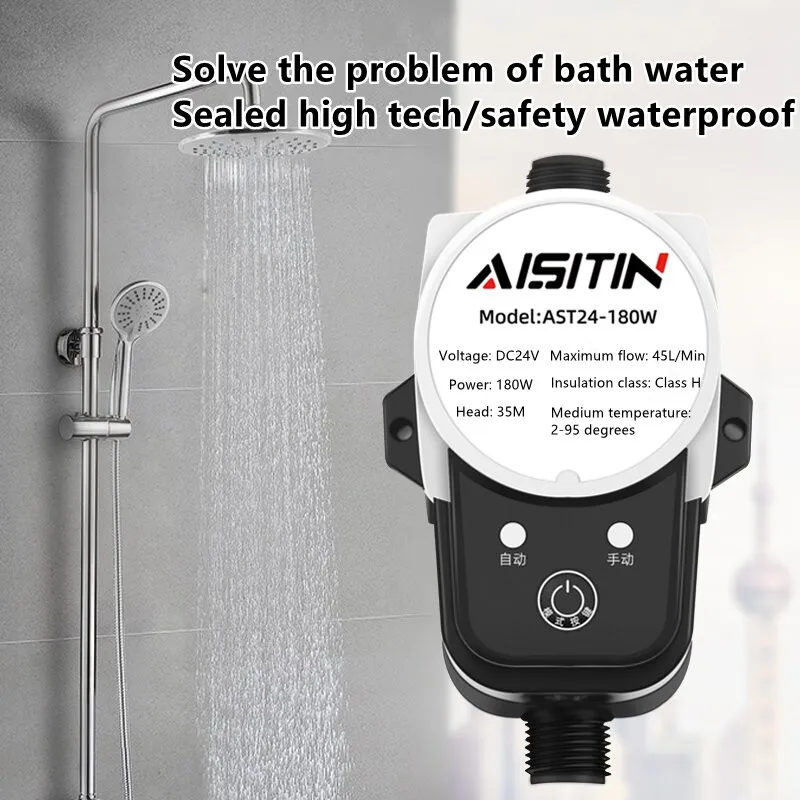 Booster Pump para Bomba de Água de Baixa Pressão Auto Pressure Controller Household Water Heater Boost para Casa 24v 180w