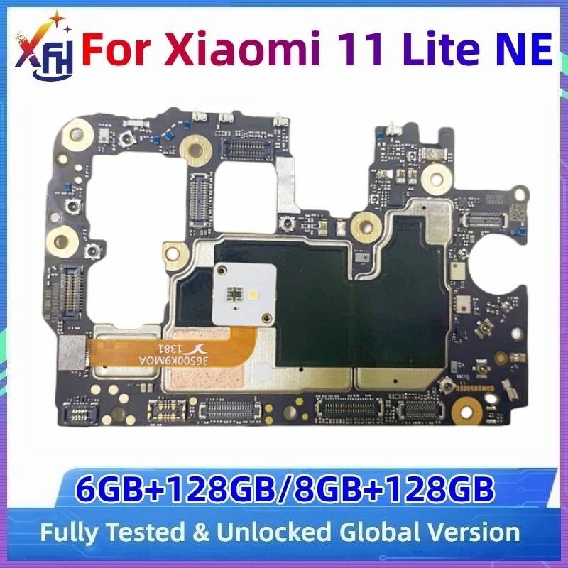 

5G Motherboard PCB Module for Xiaomi Mi 11 Lite NE, 128GB Mainboard, Original Main Circuits Board, Global Version