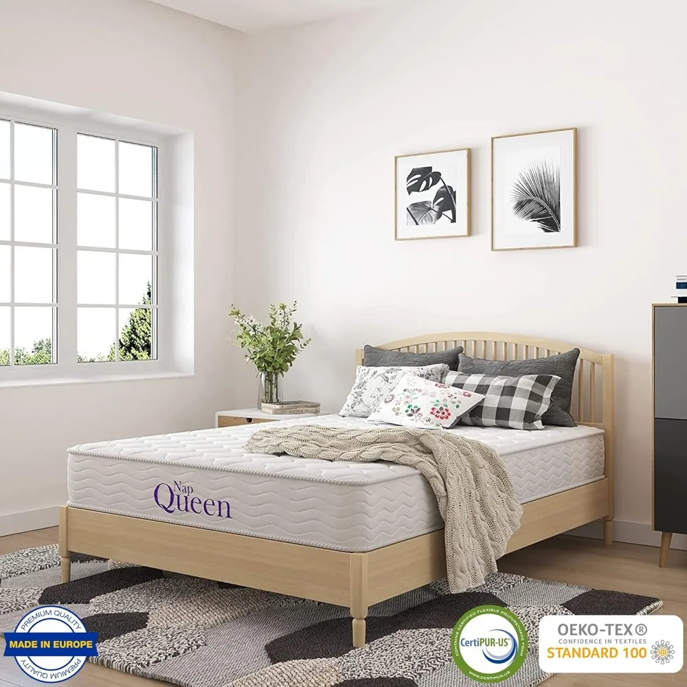 6 Inch Innerspring Twin Size Medium Firm Support Relief Mattress, Bed in a Box, White 2