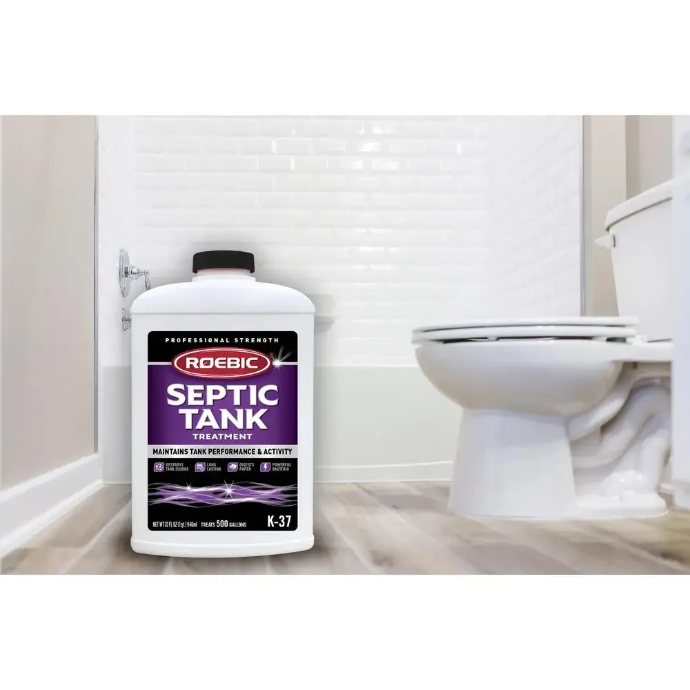 Septic Tank Treatment Prevents Clogs & Odors 32oz Liquid Bottle Safe Environment Natural Bacteria Breakdown 1 Year Supply Roebic