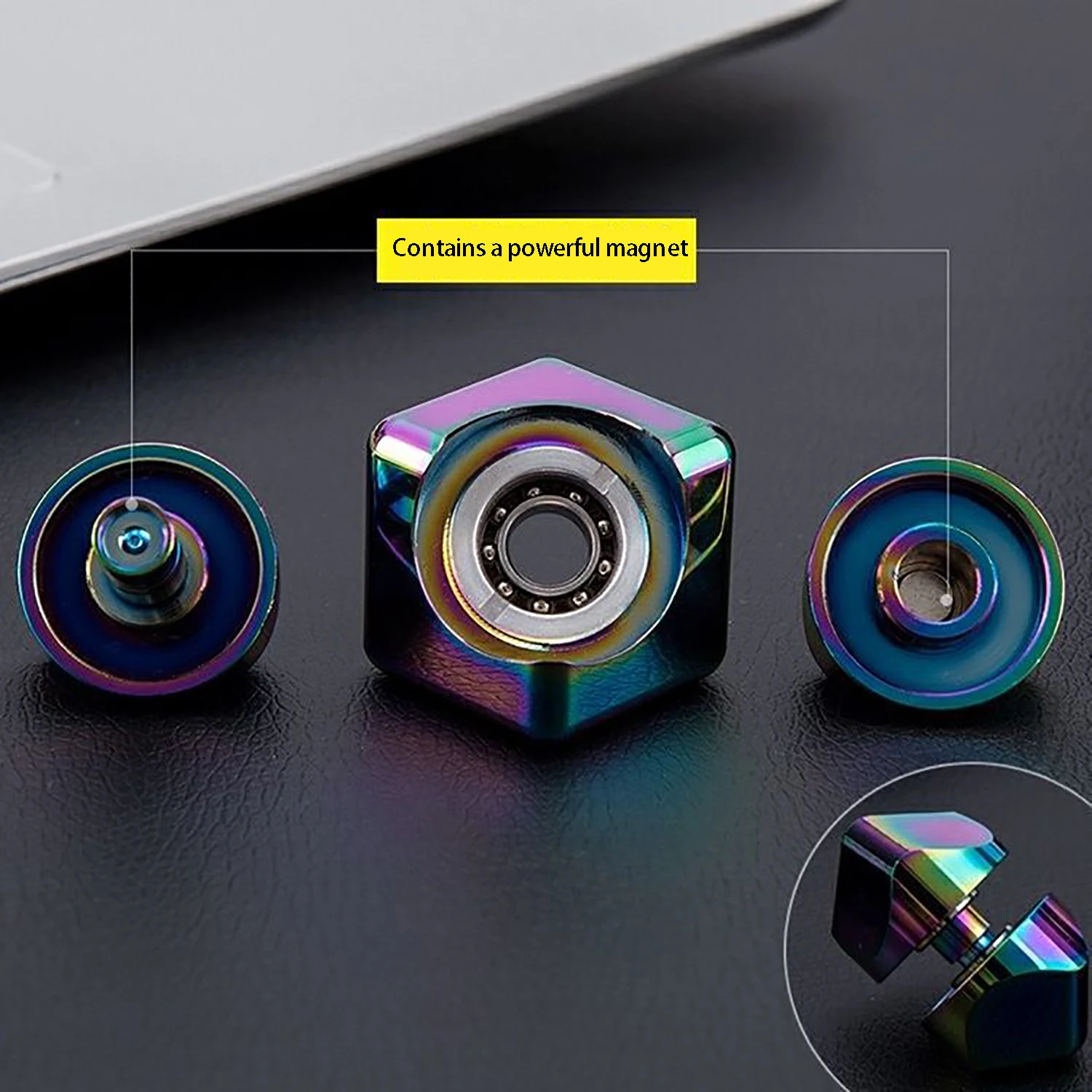 Colorful metal Rubik's Cube Fingertip Gyroscope Creative Rotatable Detachable