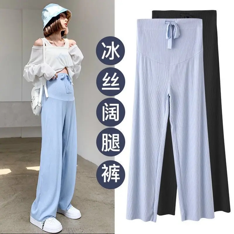 Maternity pants Women's High Waist Pants for Pregnant Women Summer Wear Thin Waist Pregnant Women