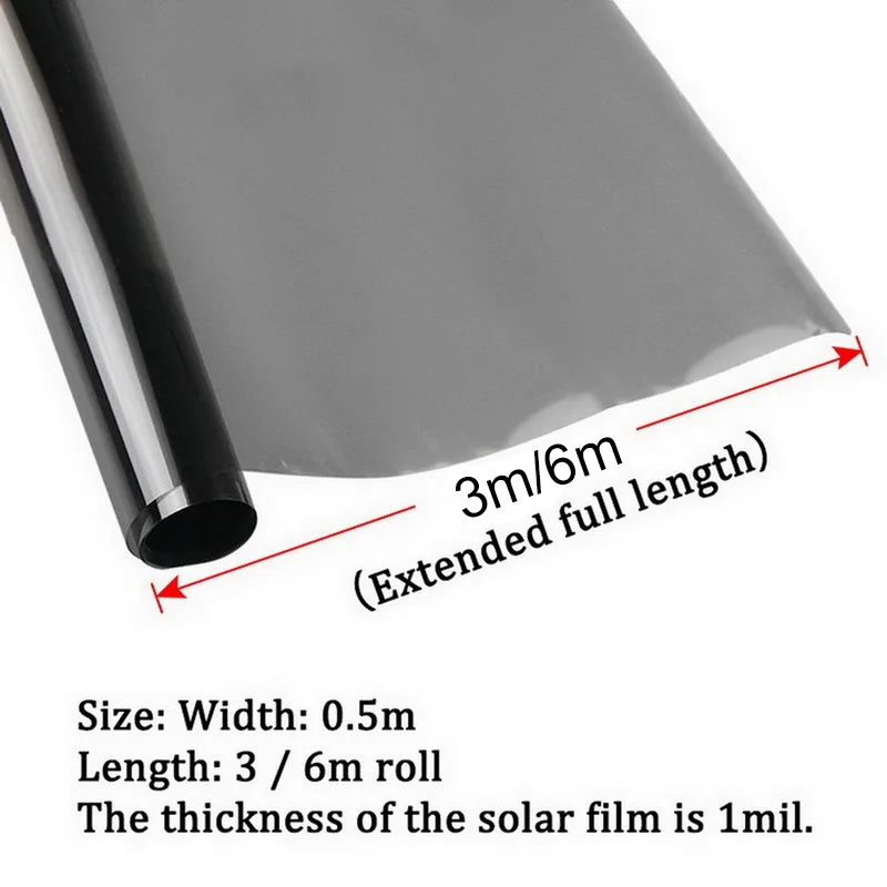  Film Teinté Voiture 1 rouleau 50cmx3m 1/5/15/25/35/50 for cent  de fenêtre Tint Film Car Sunshade Film Anti-Scratch Film For Car UV  Protecteur Foils Films Film Solaire Voiture