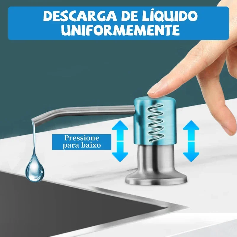 Kitchen Soap Dispensers Sink Liquid Pump Stainless Steel 500ML Liquid Soap Bottle Mount Hand Pressure Dispenser For Liquid Soap