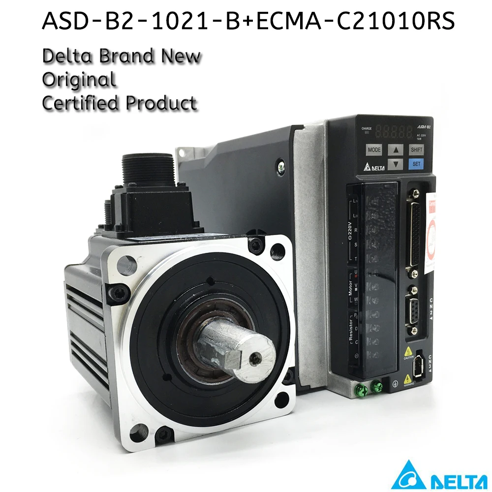 

1KW B2 Delta AC Servo Motor Driver Kit ASD-B2-1021-B ECMA-C21010RS ECMA-C21010SS 1000W 3.18NM 3000rpm 100MM & 3m Cable