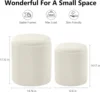 Round Ottoman with Storage Set of 2 Upholstered Velvet Vanity Stool for Makeup Lines Support 300lbs Ottomans Multifunctional Foo 3