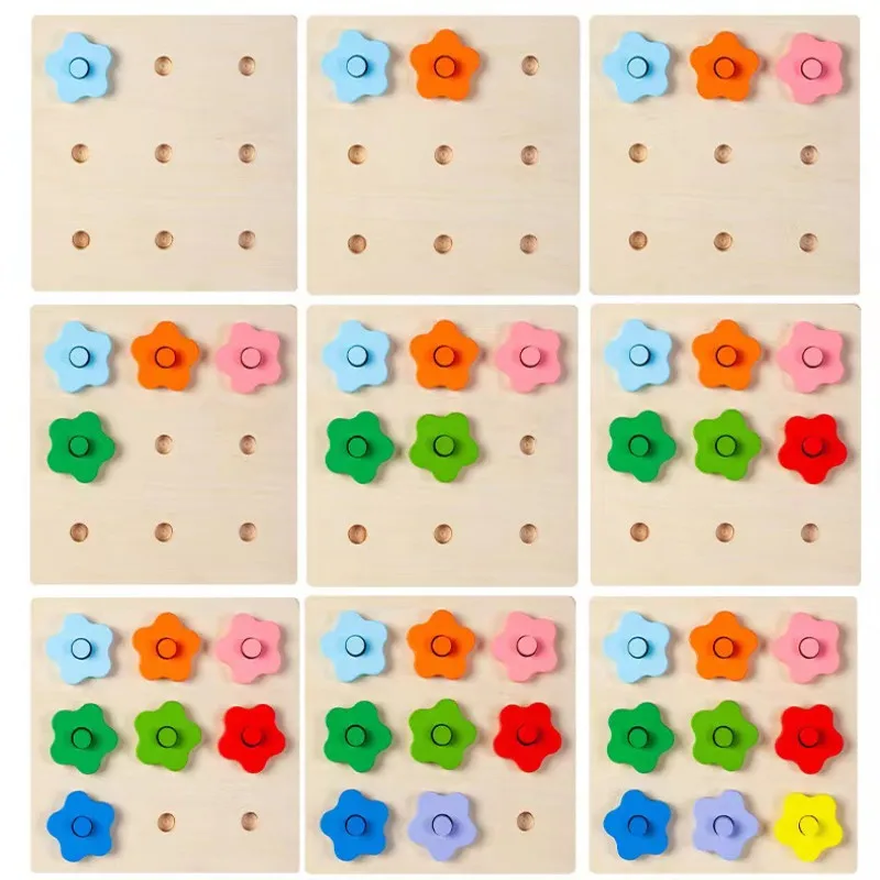 Puzzle Toys Border Wooden Flower Finding Game