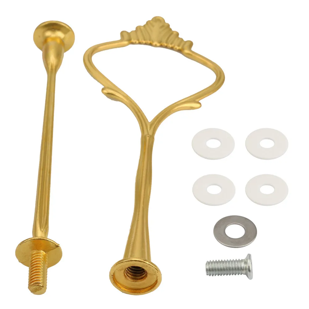 Metal Crown 2 Tier Cake Cupcake Plate Stand Handle Hardware Fitting Holder Cakes Holder Dish Pole 2 Layers