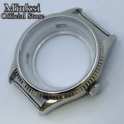 Premium 39mm Silver Watch Case with Sapphire Crystal Glass for Fit NH34 NH35 NH36