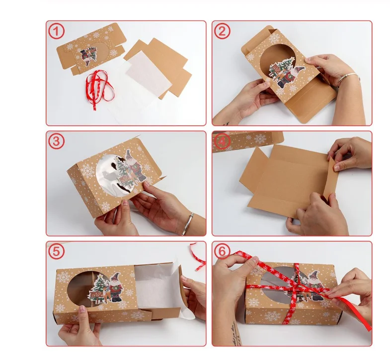 12pcs Christmas Cookie and Doughnut Paper Boxes with Clear Window, Bakery Gift Boxes wi... - SKU CFB01044 - UGI Packaging