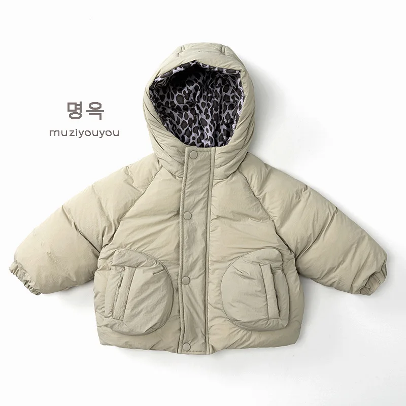 2025 Winter New Children Thick Warm Coat Solid Boys Girls Cotton Padded Jacket Kids Casual Fleece Coat Fashion Baby Warm Clothes