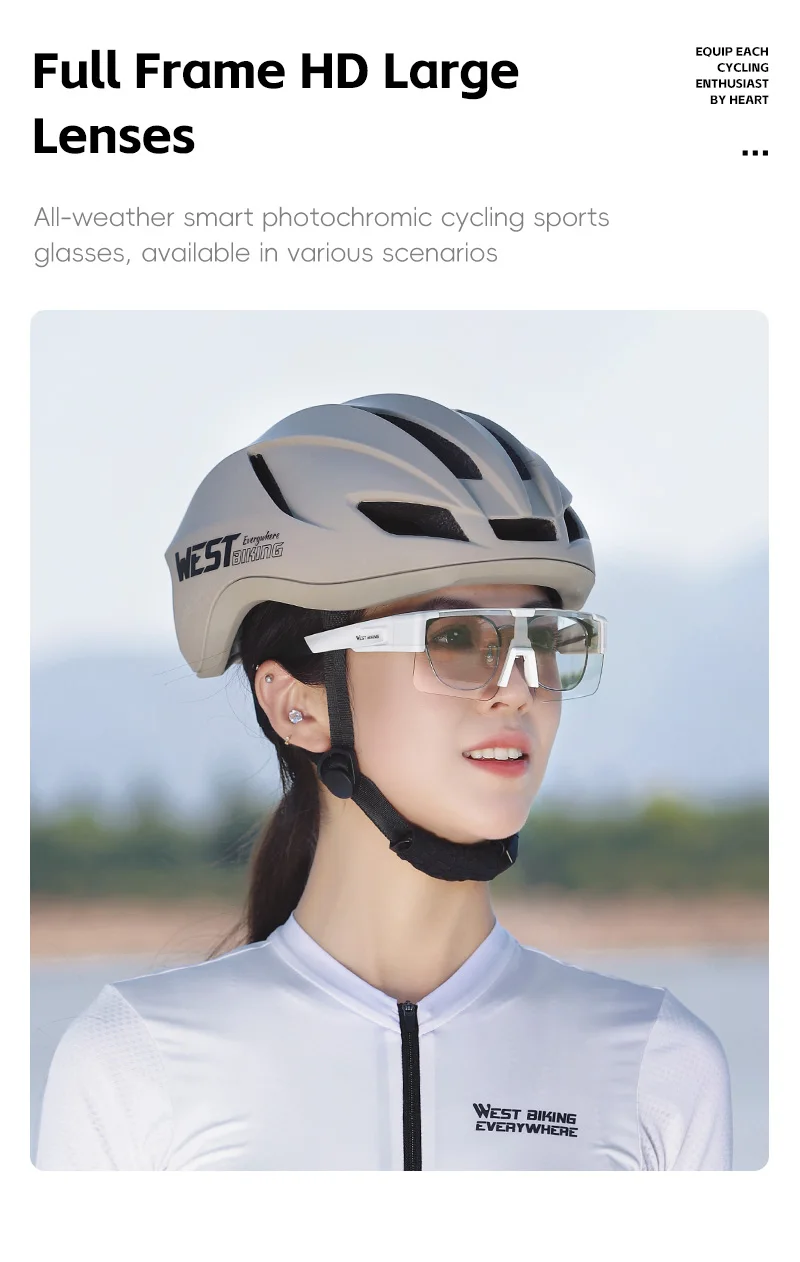 WEST BIKING Polarisierte/Photochrome Fahrradbrille UV400 Blendschutz Überbrille für Kurzsichtige Leichte Outdoor-Sportbrille – Detail 15