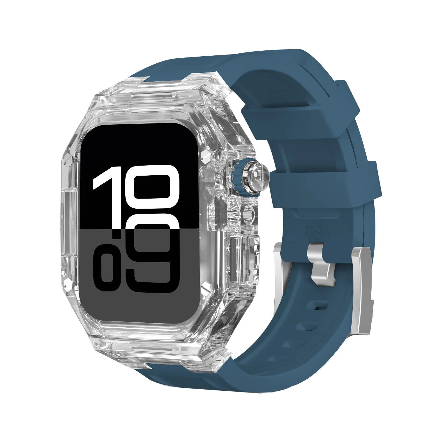 Luxury Transparent Modification Kit Case for Apple Watch with Silicone Strap