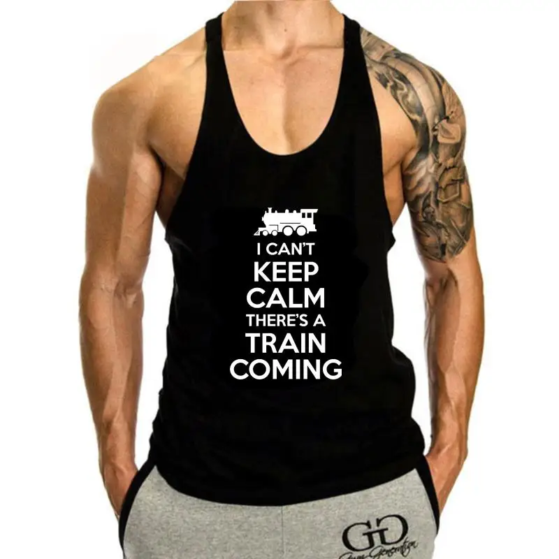 

Майка с надписью «I't Keep Calm Train», мужская майка с паровым двигателем, подарок на день отца, топ продаж, майка из 100% хлопка, мужская майка
