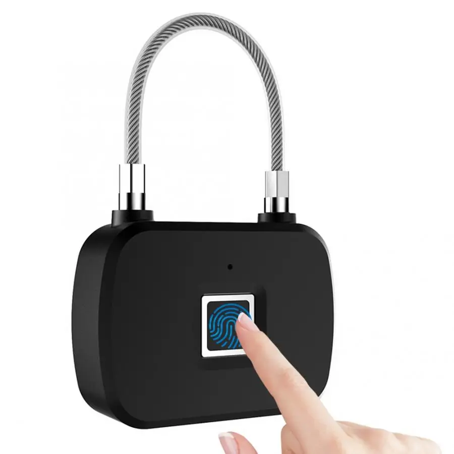 Fingerprint Padlock Portable Lock Smart Keyless Anti-Theft LED for Travel Suitcase Backpacks | Обустройство дома