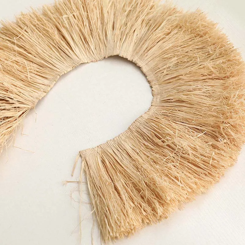 Wall Art Decor Natural Raffia Straw Tassels Ornament Jute Lafite Grass Furniture Fringe Trim Wedding Garland Home Background Wall Decoration