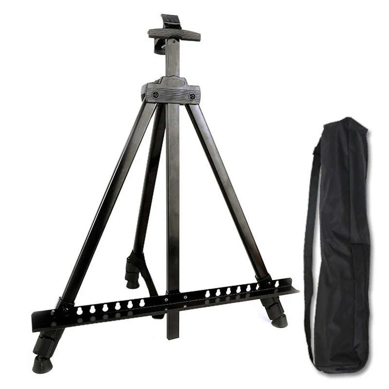 Portable Triangular Metal Painting Easel Thickened Aluminum Alloy Adjustable Travel Sketch Easel for Drawing Artist Art Supplies