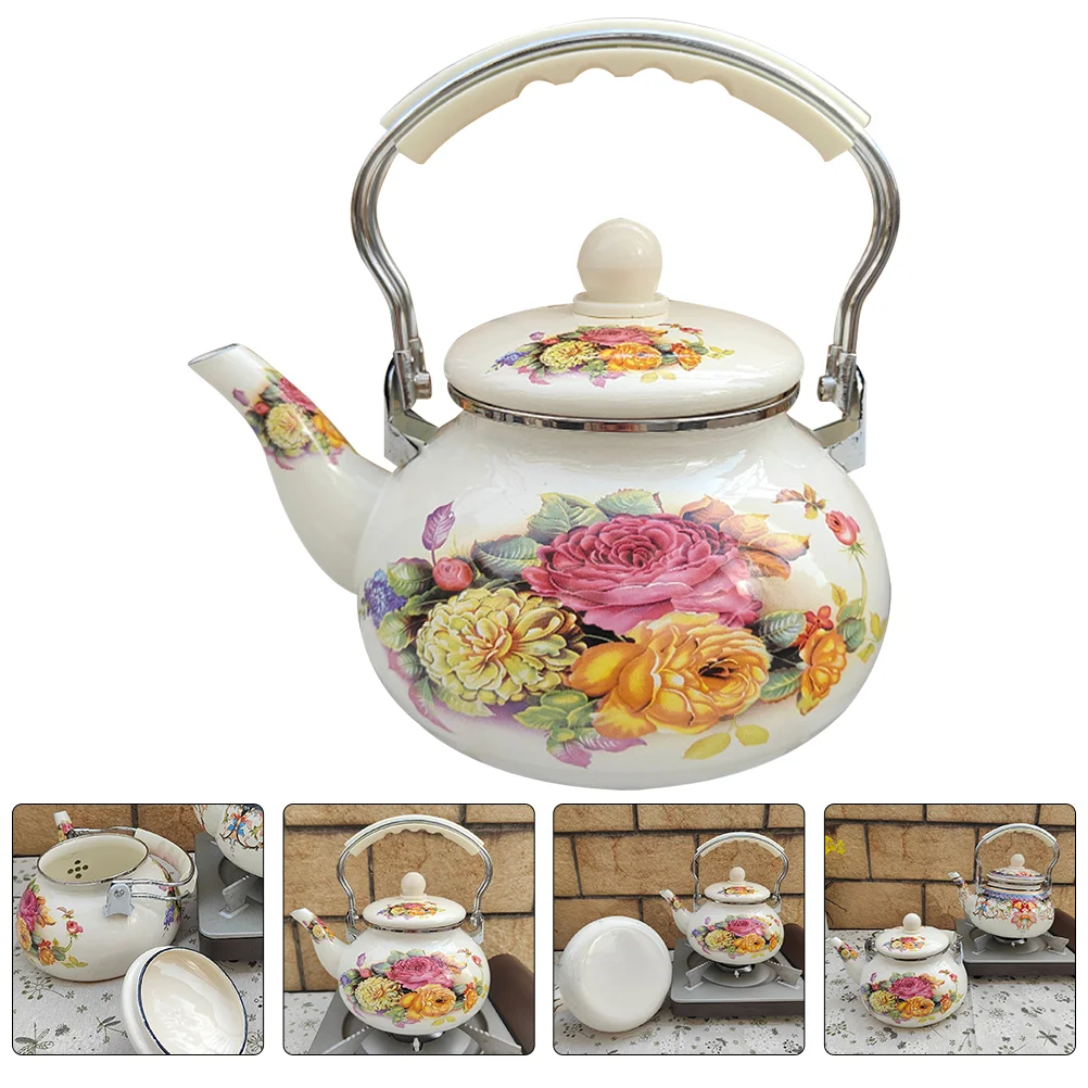 

Kitchen Tea Kettle Enamel Water Kettle Tea Serving Pot Water Boiling Kettle Kitchen Accessory