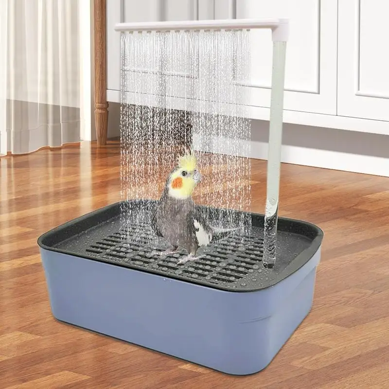 Bird Automatic Bathtub Parrot Shower Box Bird Bath Parrot Automatic Bathing Box With USB Adjustable Faucet Bird Supplies