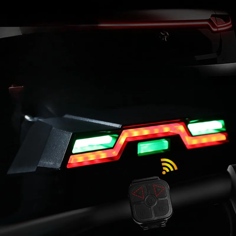

Wireless Remote Control Mountain Bike Lights Turn Taillights Road Car USB Charging Safe Night Riding LED Warning Lights WKCL