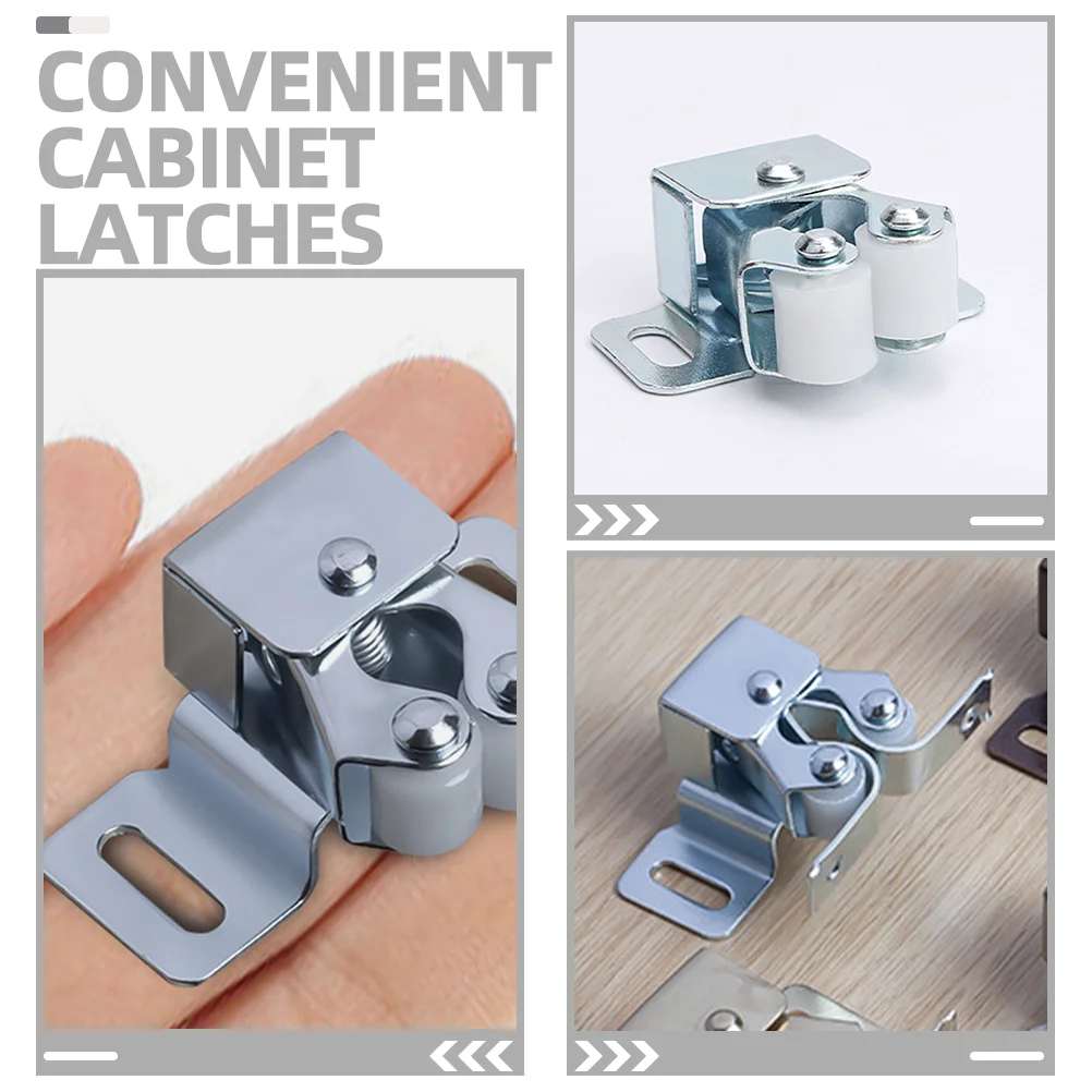 6Pcs Heavy Duty Double Ball Roller Catches Metal Cabinet Latches Cupboard Door Catch Easy to Install and Use magnetic cabinet latches cabinet door latch