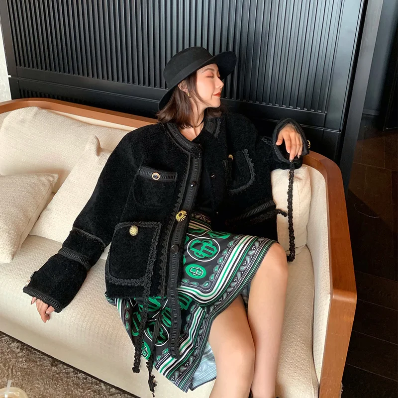 

Female Coat Real Wool Fur Coats Winter Jacket Women's Clothes Sweet 2023 Overcoat Abrigos Mujer Invierno C19F22482 Lxr87