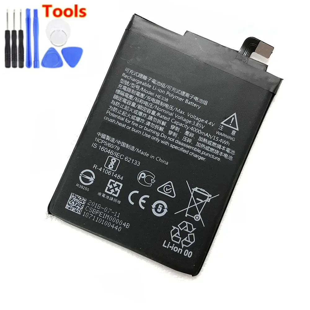 

Original HE338 4000mAh Battery For Nokia 2 Nokia2 HE 338 Batteries Bateria + Free Tools