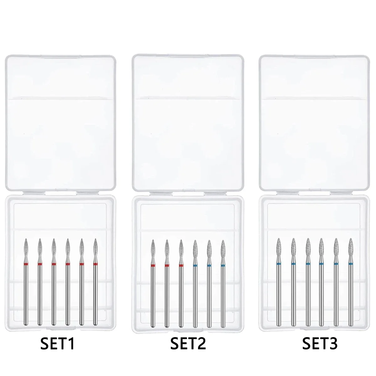 Electric Nail File Nail Dill Bits 6pcs/SETDiamond Milling Cutter for Manicure 3/32" Burr Cuticle Remover Tool