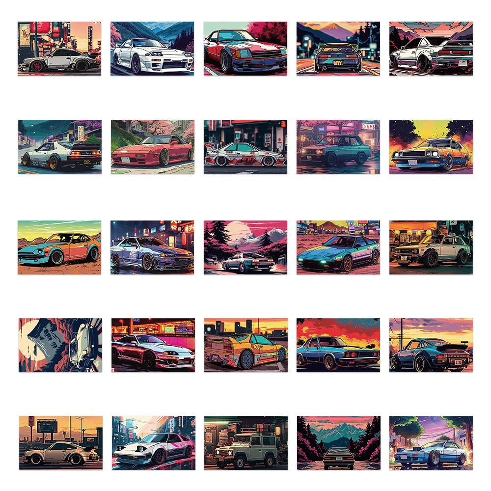 10/30/50PCS Coole JDM Nachrüstung Racing Poster Aufkleber Retro Cartoon Auto Aufkleber DIY Notebook Fahrrad Skateboard PVC Aufkleber Kinder Spielzeug – Detail 8