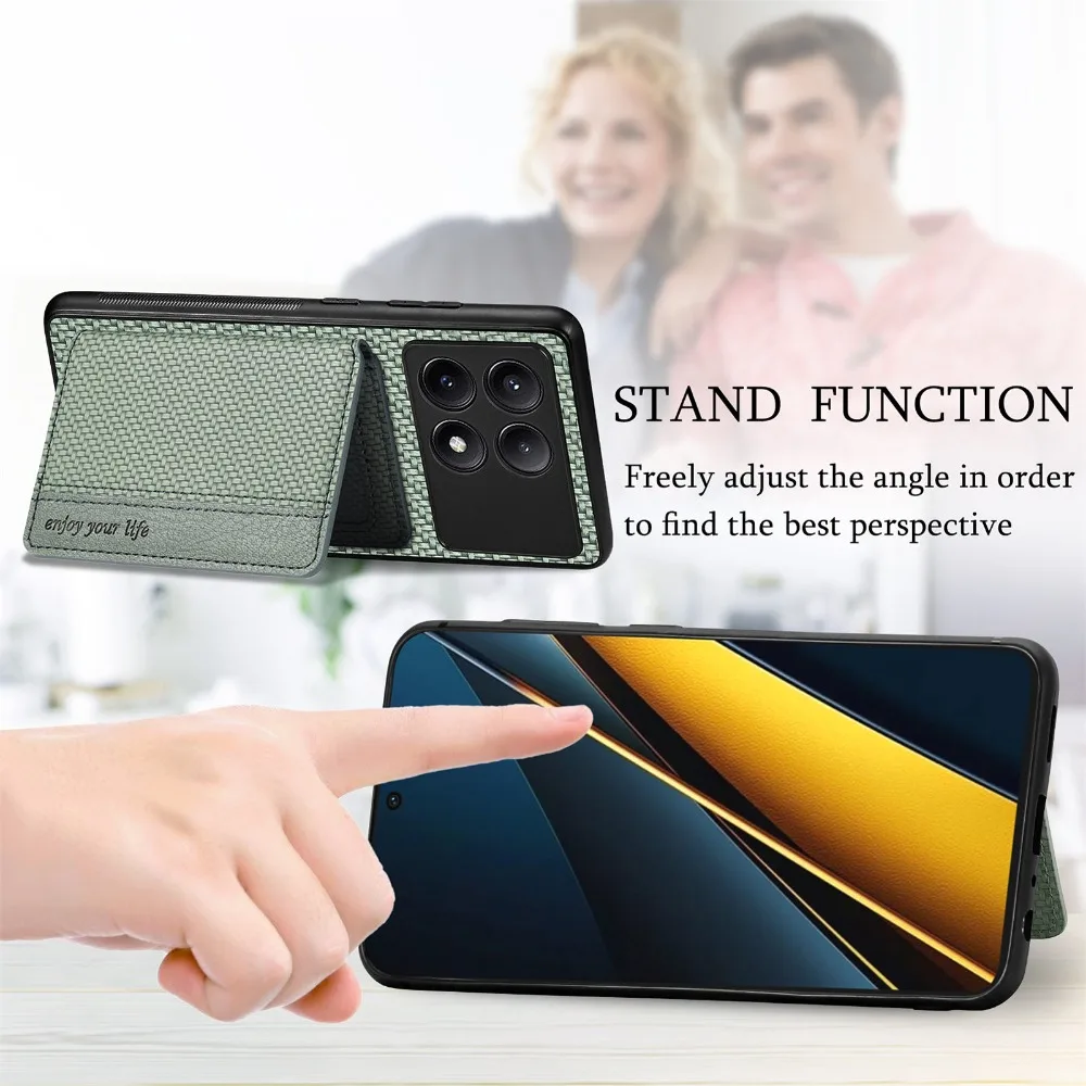 RFID Leather Magnetic Card Holder Phone Case - Premium Back Cover and Bumper
