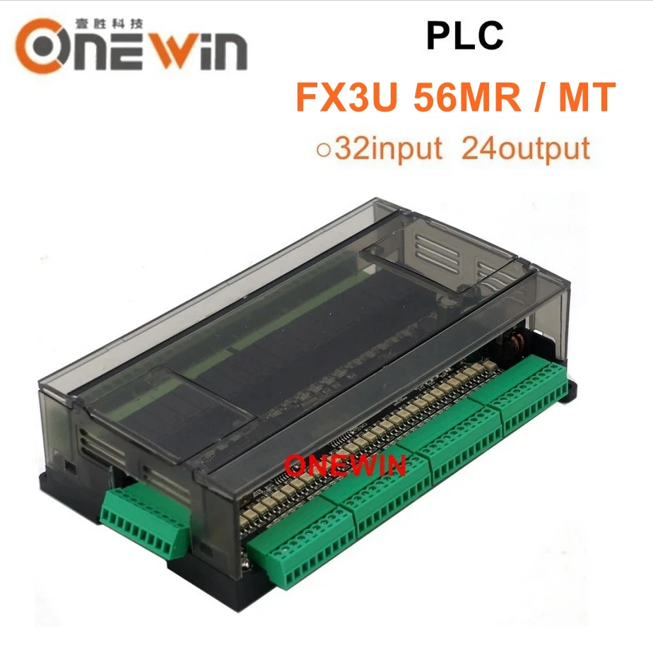 

FX3U-56MR 56MT PLC программируемая промышленная плата управления 32 входа 24 выхода 6AD 2DA и RTC RS485 Modbus RTU связи