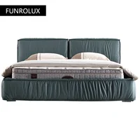 Lit lumineux de luxe moderne simple en cuir, chambre principale, lit double 1.5/1.8M, lit de mariage pour célébrités d'internet 2