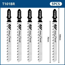 5-Piece Woodworking Jig Saw Blade Set - T-Shank Wood Cutting Blades (5pcs T101BR)
