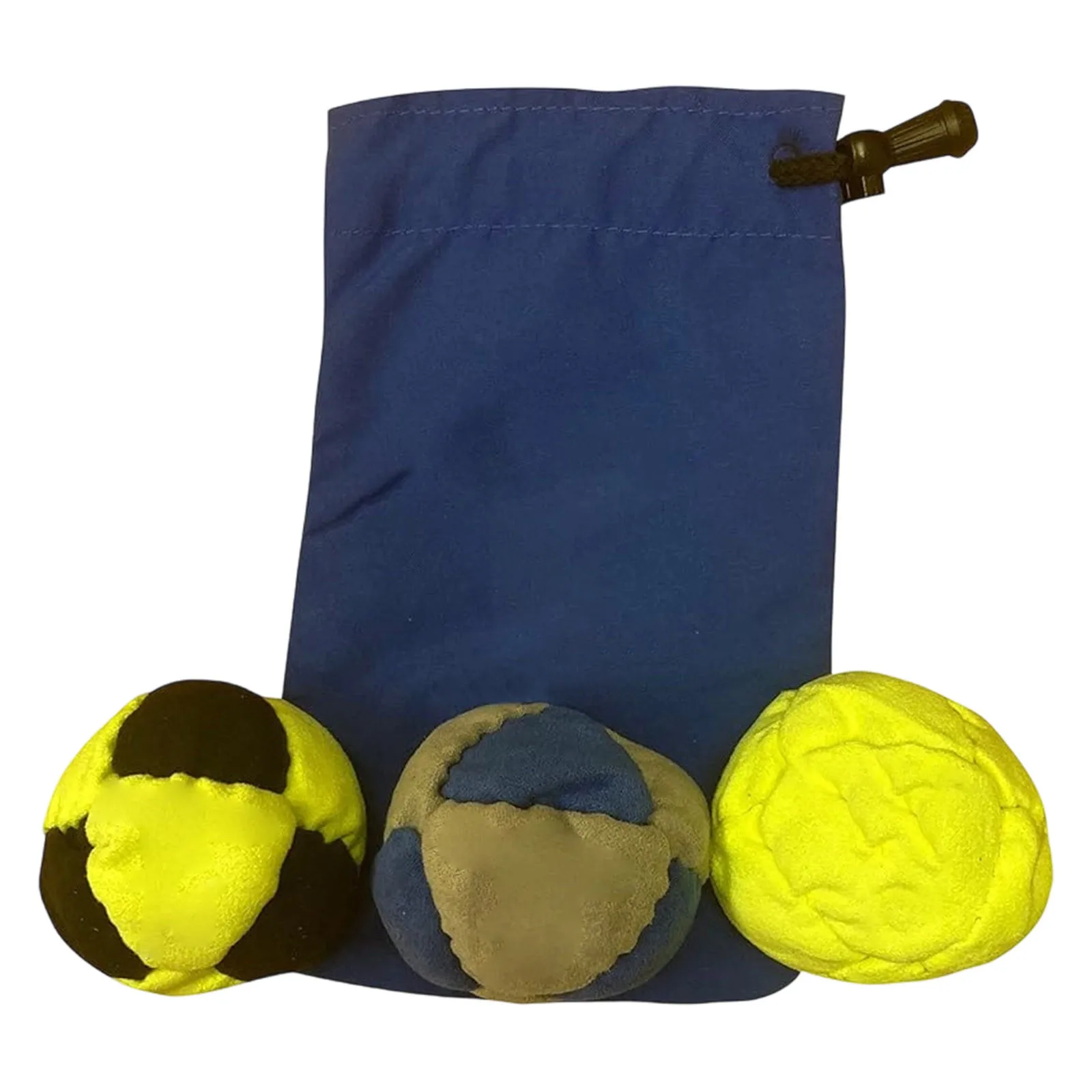 Set di 3 Hacky Sack Classici con Borsa per il Trasporto, Set di Footbag in Suede Sintetico a 8 Pannelli Riempito di Sabbia per Principianti e Giocatori - immagine 3