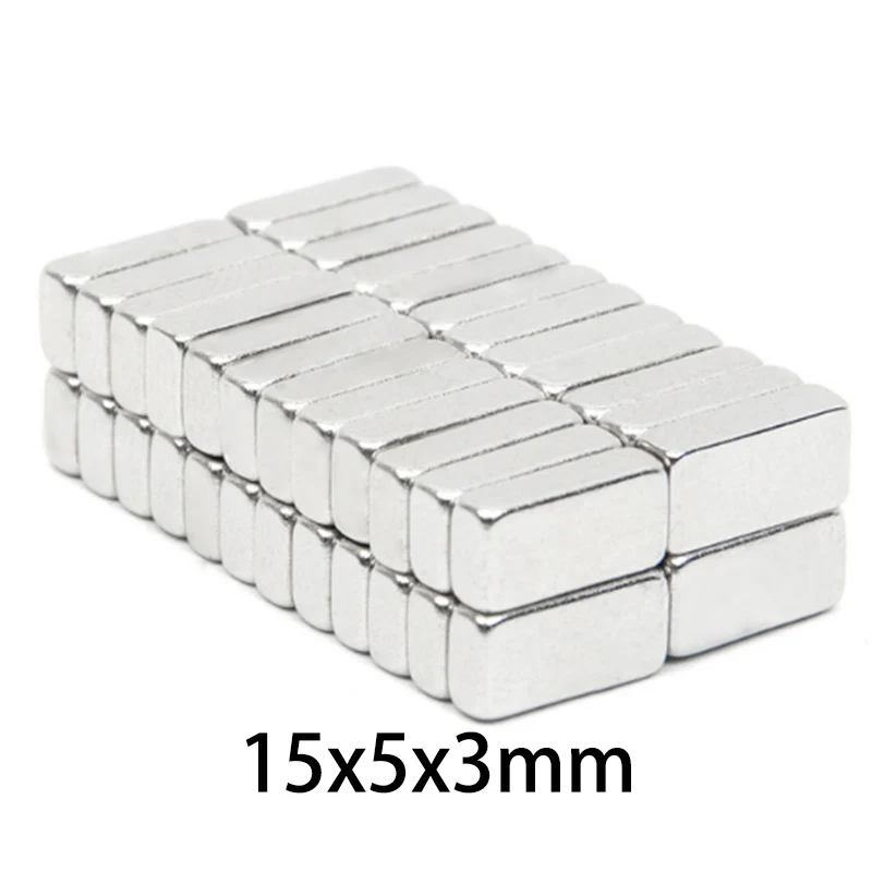 Set of Rectangular Bar Magnets for Engineering Applications – 15x5x3mm