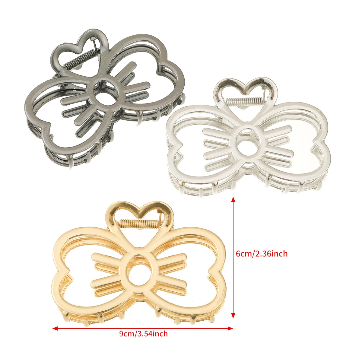 Alloy Bow Hair Claw Catcher Gold Cute Hairpin Hair Crab Women Korean Ponytail Hair Crab Claw Fashion Hair Accessories Headwear