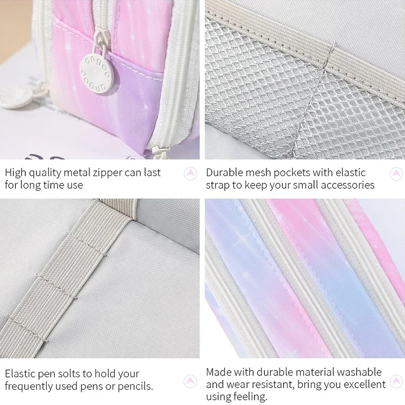 귀여운 대용량 연필 가방, 연필 상자, 학교 파우치 펜 케이스, 십대 소녀, 소년, 여성, 학교 용품, 3 칸