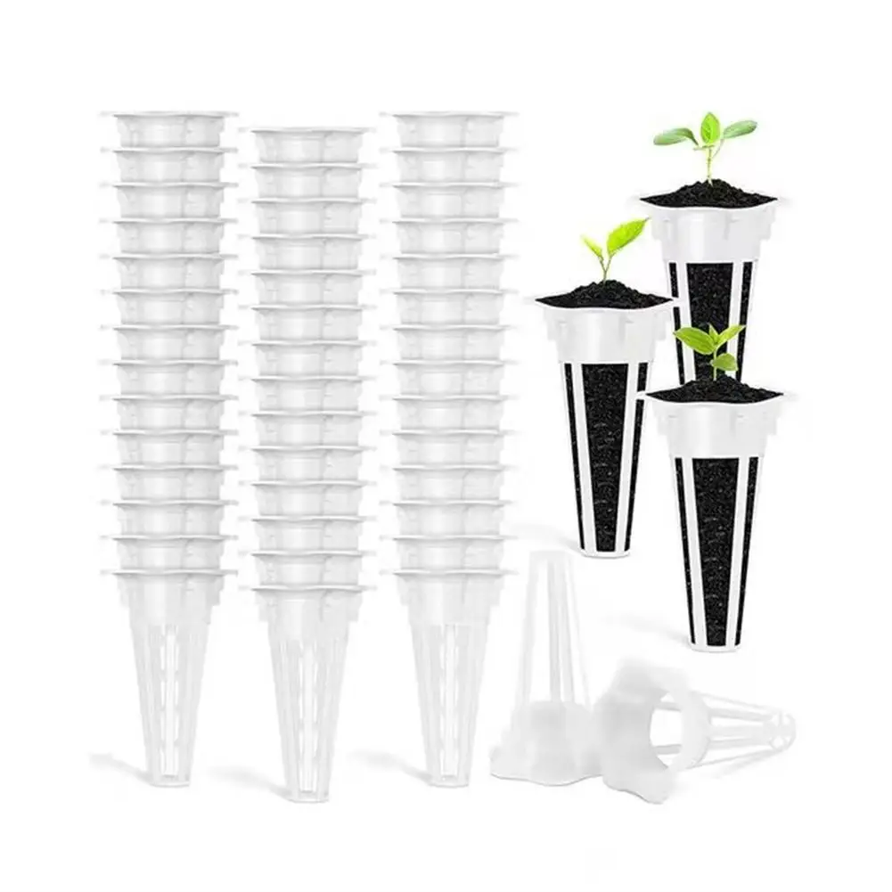 

50pcs Hydroponic Growing Kit Replacement Petal Shaped Grow Basket Compatible For Aerogardens Planter