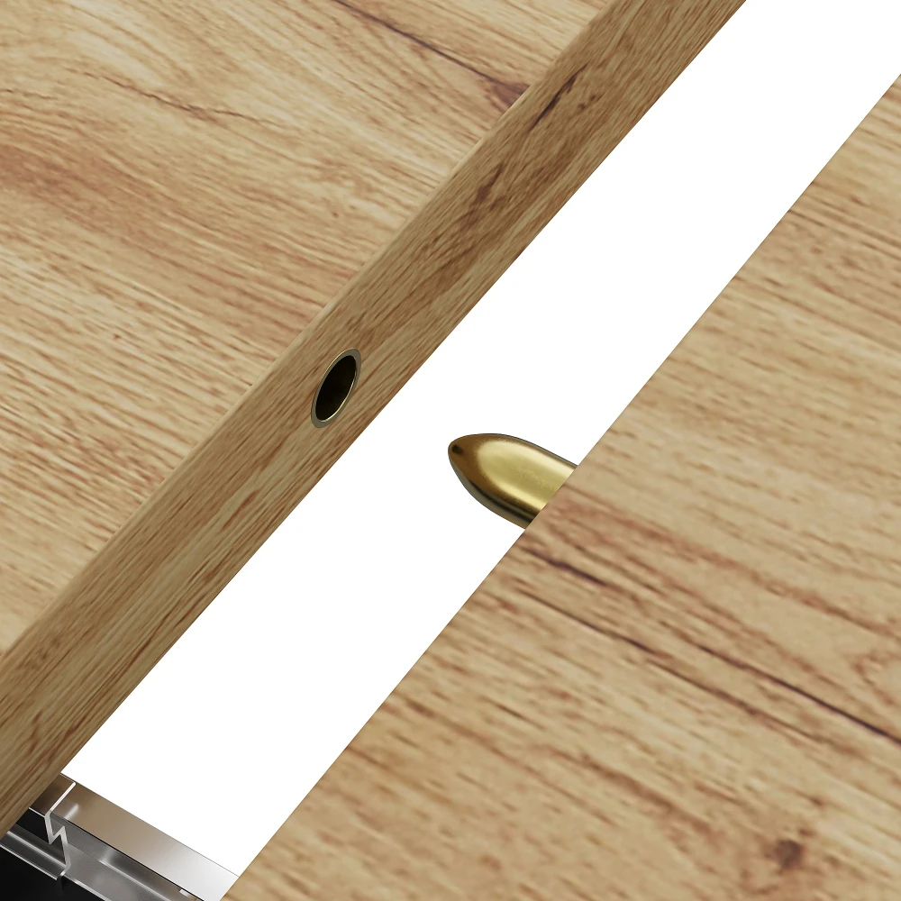 110 x 80 x 75 cm ausziehbarer Esstisch, mit LED-Beleuchtung, Esstisch ausziehbar aus Holz bis 140 cm, Platz für bis zu 6 Personen – Detail 23