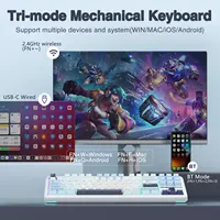 AULA F87 Pro Gasket Gaming Mechanical Keyboard 75% TKL Layout Wireless Hot-Swap RGB Custom Bluetooth Keyboard 2024 New Colors - Image 3