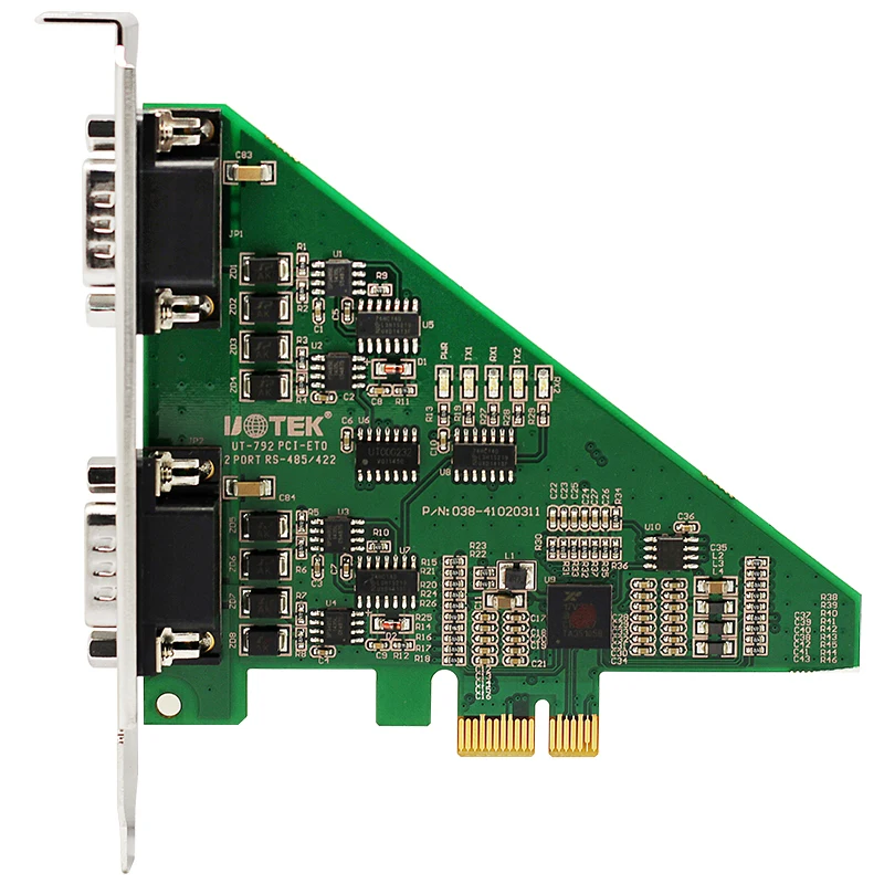 UOTEK, 2 порта, высокоскоростной PCI-E PCI экспресс в RS-485 RS-422, преобразователь, серийная карта DB9 RS485 RS422 Com, коннектор PCIE UT-792