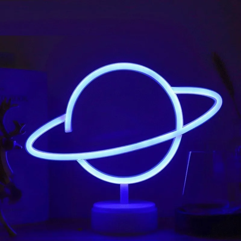 

Фотолампа в форме планеты, неоновая лампа в форме планеты, эллиптическая неоновая лампа, домашняя декоративная настенная лампа, освещение для рождественской вечеринки, комнаты