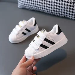 Children's Fashion White Non-Slip Sneakers with Breathable Design - 29 (Inner  18cm) (Bkx 750 Black)