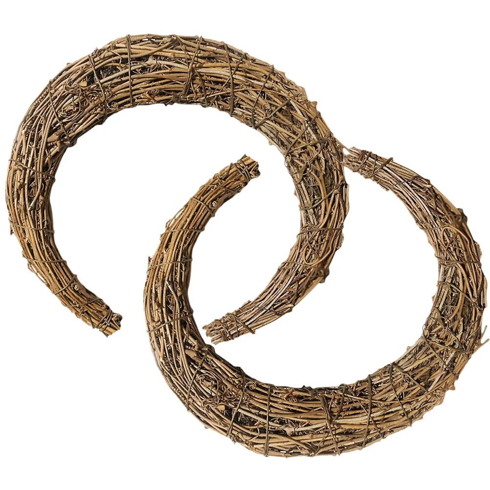 

2 Pcs Crafts Smilax Glabra Rattan Garland for Making Garlands Moon-shape Wreath