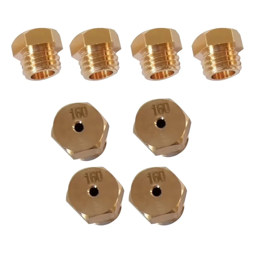 S9xM8x0.75 Brass Orifice Fittings 8mm Thread Gas Valve Cooktop Component Nozzle 1.6mm Hole Water Heater Stove Accessories 10PCS